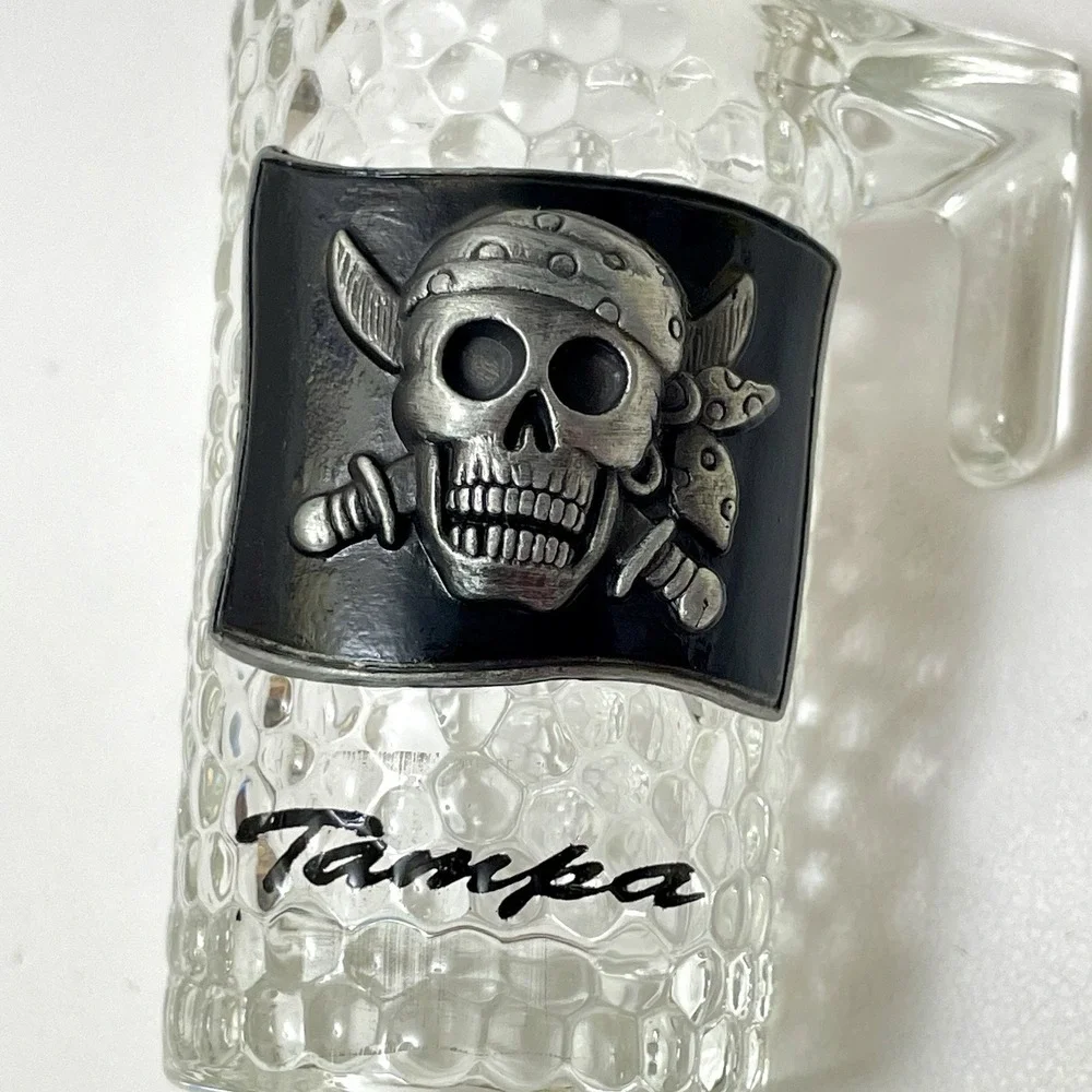 Tampa Bay Florida Souvenir Shot‎ Glass Pirate Skull Flag Textured 3D